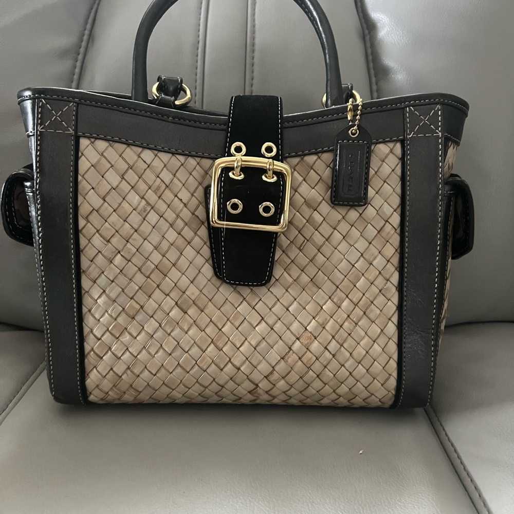 Coach Black and Tan Woven Satchel
*****SOLD*****SOLD
